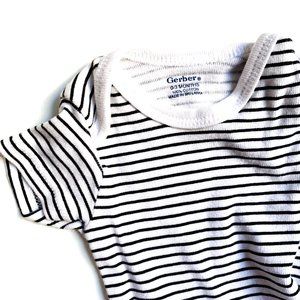 gerber black &  white striped onesie